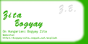 zita bogyay business card